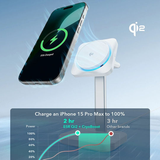 ESR Ασύρματος Φορτιστής Qi2 15W Μαύρος (CryoΒoost)
