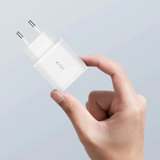 Tech-Protect Φορτιστής Χωρίς Καλώδιο με Θύρα USB-A και Θύρα USB-C 20W Power Delivery / Quick Charge 3.0 Λευκός (C20W)