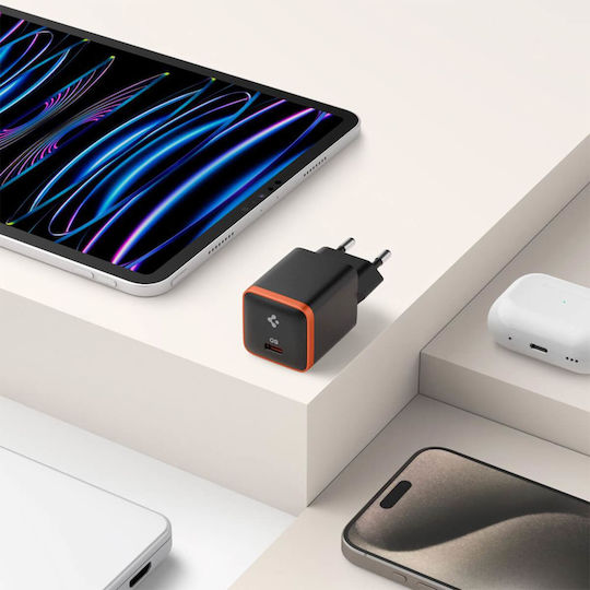 Spigen Charger Without Cable With USB-C Port 30W Quick Charge 3.0 Black (ArcStation Essential)