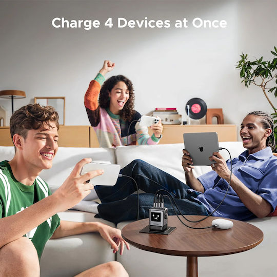 Ugreen Charging Stand GaN with USB-A Port and 3 USB-C Ports 100W Power Delivery / Quick Charge 4.0 in Gray color (X688)