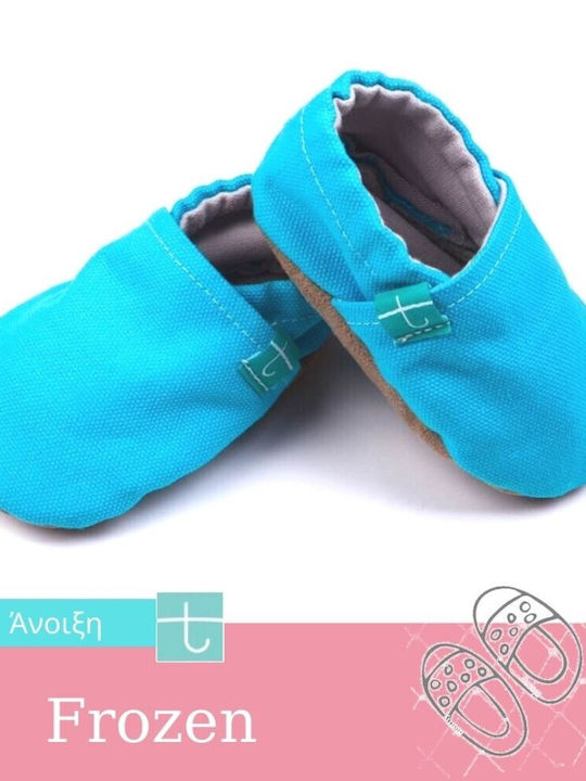 TiTot Baby Run Handmade Anti-Slip Shoes "Frozen" Blue