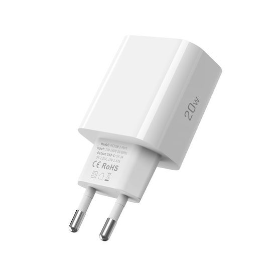 Tech-Protect Φορτιστής Χωρίς Καλώδιο με Θύρα USB-C 20W Power Delivery Λευκός (NC20W)