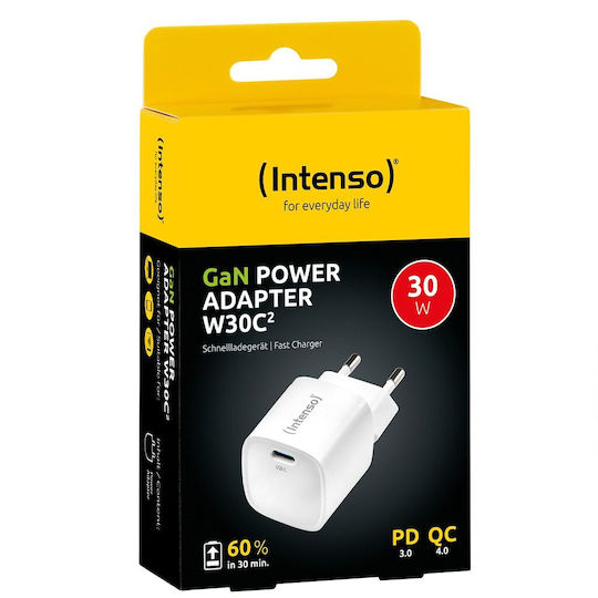 Intenso Charger Without Cable GaN with USB-C Port 30W Whites (7803062)