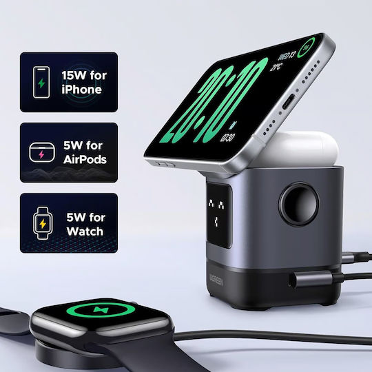 Ugreen Ασύρματος Φορτιστής Qi2 15W Power Delivery Μαύρος (W709)