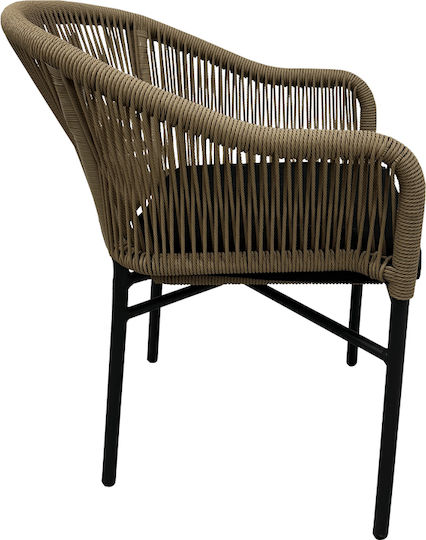 Sessel Legana Anthracite-natural 56x66x82cm