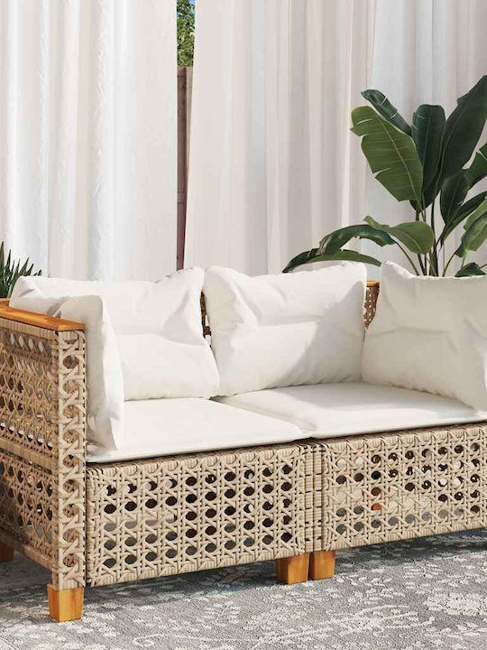 Garten- und Outdoor-Möbelsets 2 Stück Beige mit Kissen
