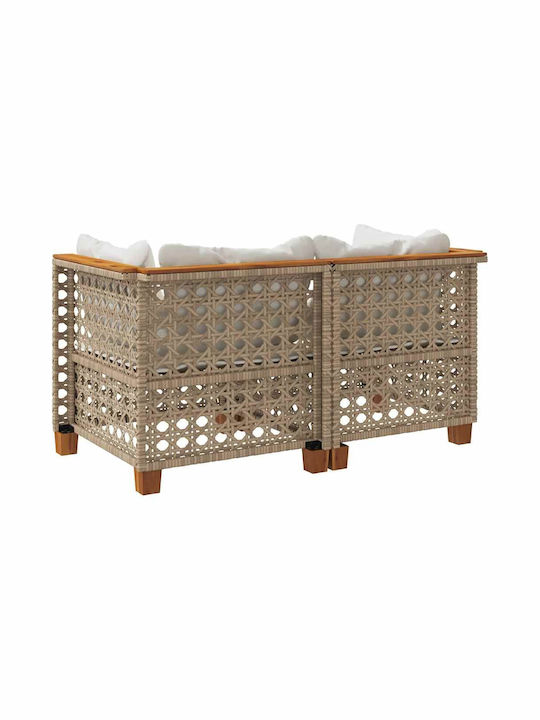 Garten- und Outdoor-Möbelsets 2 Stück Beige mit Kissen