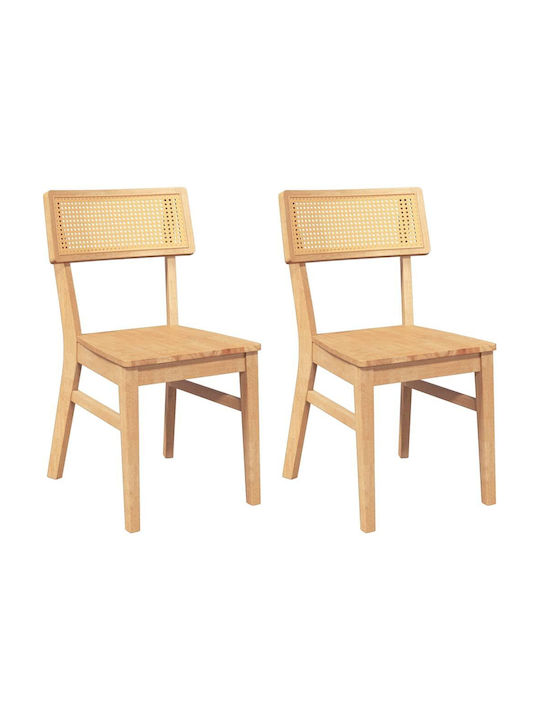 Dining Room Wooden Chair Coffee 47x50x81.5cm 2pcs