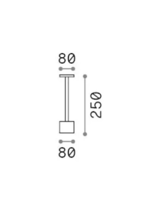 Ideal Lux Διακοσμητικό Φωτιστικό LED Θερμό Λευκό 3000K 8x8x25εκ.