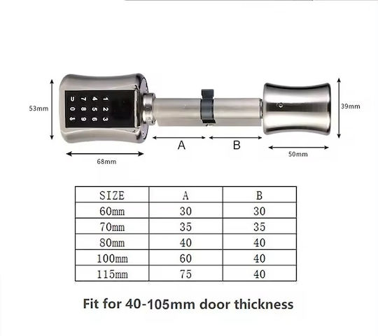 Electronic Lock with Wi-Fi Connectivity Silver