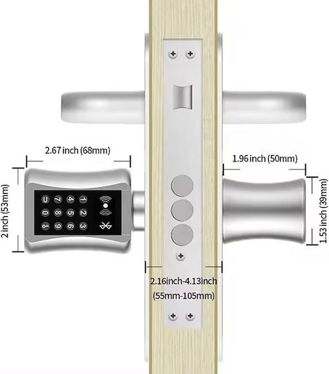 Electronic Lock in color Silver with Connectivity Wi-Fi and Bluetooth