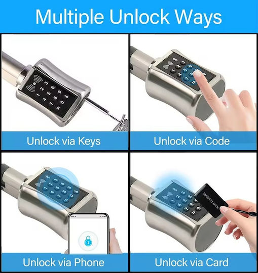 Electronic Lock in color Silver with Connectivity Wi-Fi and Bluetooth