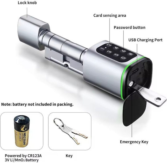 Electronic Lock with Wi-Fi Connectivity Silver