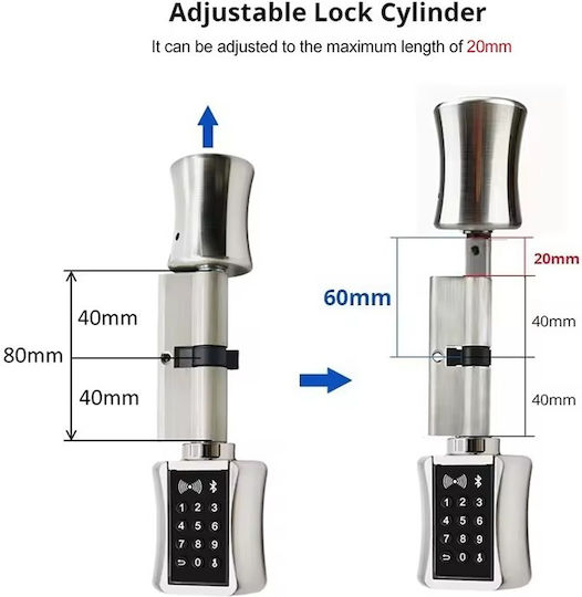 Electronic Lock in color Silver with Connectivity Wi-Fi and Bluetooth