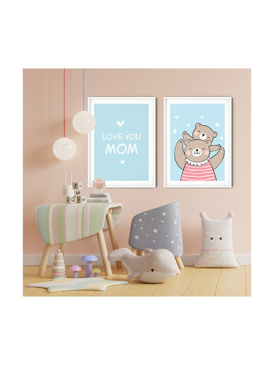 Παιδικό Κάδρο Love You Mom 21x30εκ.