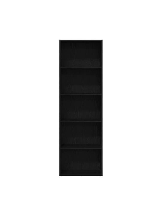 Bibliotecă Neagră Stejar 60x30x189 cm