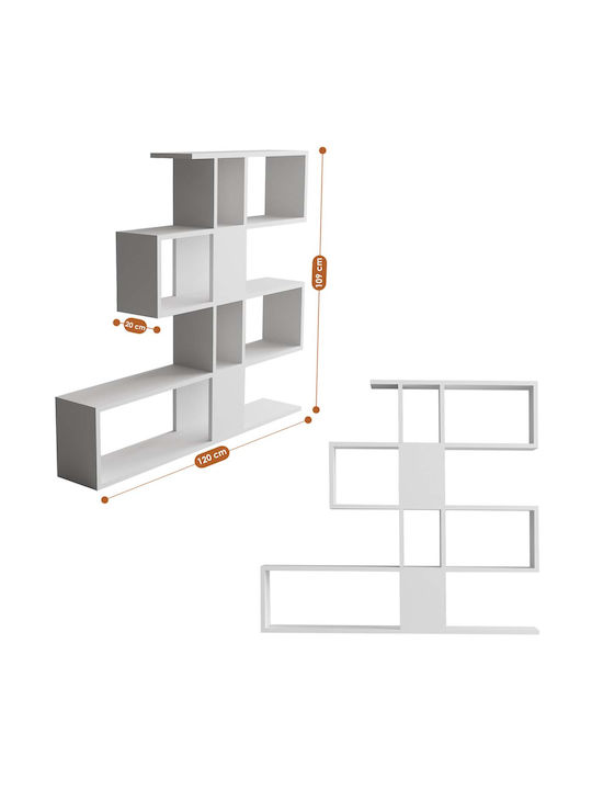 Βιβλιοθήκη A-g Karlin White 120x20x109εκ.