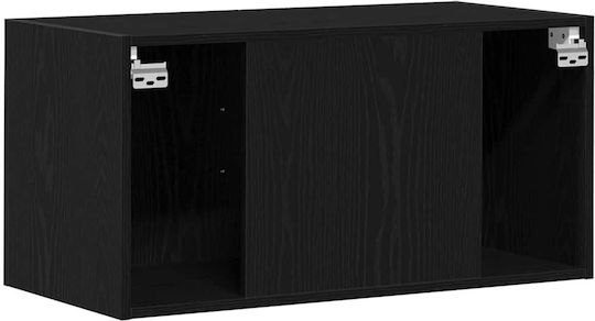 Hängeschrank fürs Wohnzimmer aus Spanplatte Schwarz Eiche 80x39x40 cm