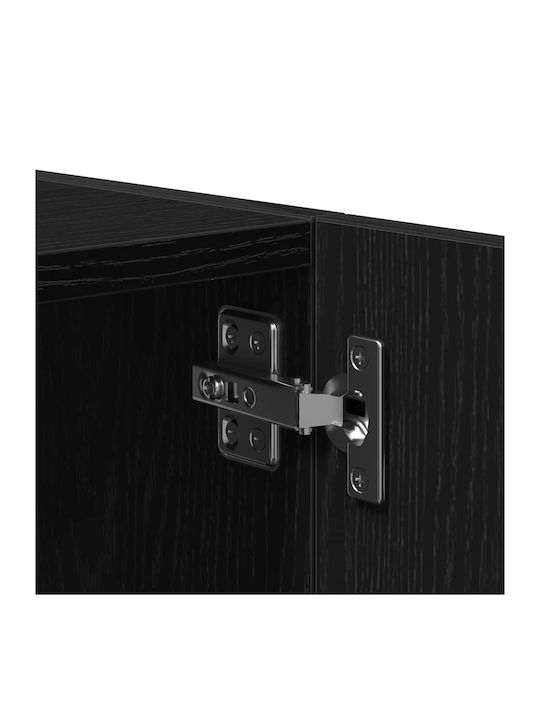 Wall Mount Living Room Cabinet Made of Particle Board Black Oak 80x39x40cm
