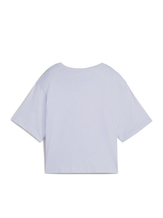 Logo Γυναικείο Crop T-shirt Μωβ