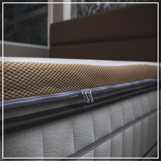 Klikareto Ανώστρωμα Bamboo Διπλό Memory Foam με Ίνες Μπαμπού , Αποσπώμενο Κάλυμμα & Λάστιχα Εφαρμογής 150x190x4εκ.