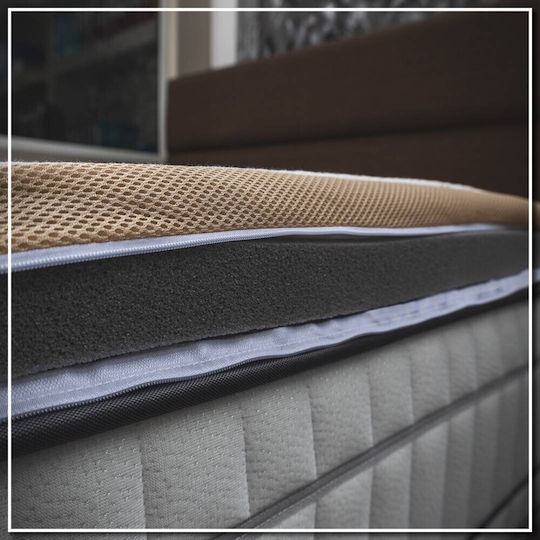 Klikareto Mattress Topper Bamboo Super Double Memory Foam with Bamboo Fibers , Removable Cover & Elastic Straps 160x200x4cm