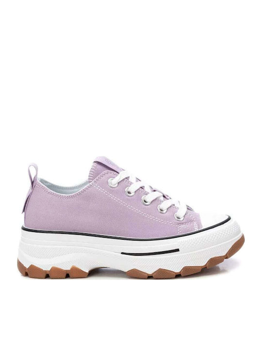 Damen Flatforms Sneakers Flieder