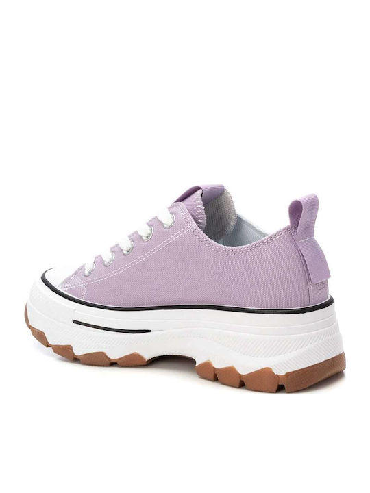 Damen Flatforms Sneakers Flieder
