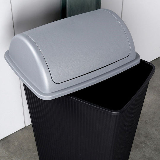 Excellent Houseware Coș de Gunoi Plastic Negru 38lt 1buc