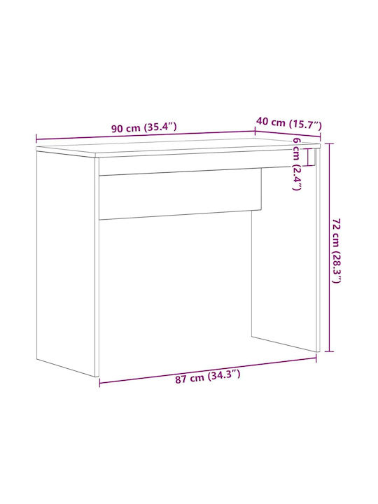 Schreibtisch Holz Black Oak 90x40x72cm