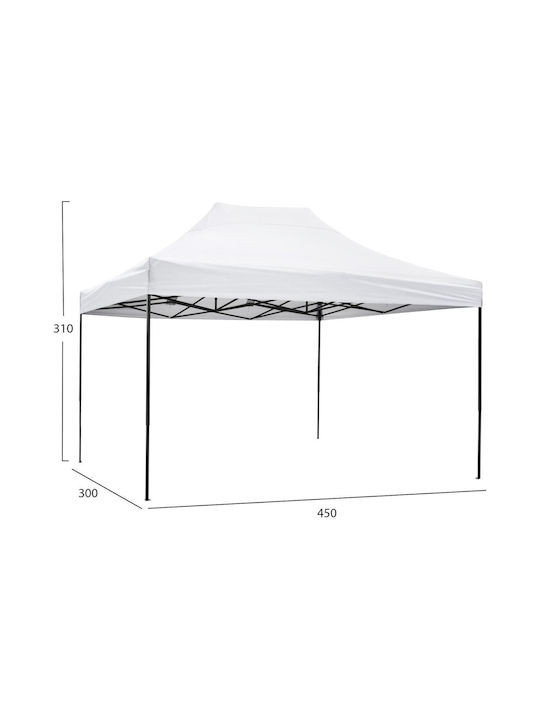 HomeMarkt Πτυσσόμενο Κιόσκι Κήπου Matthew Λευκό 3x4.5m