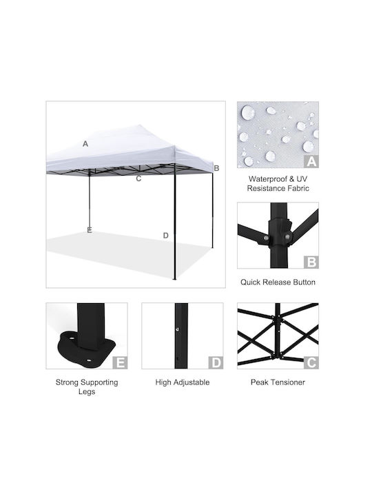 HomeMarkt Chioșc pliabil Grădină Matthew Alb x4.5m
