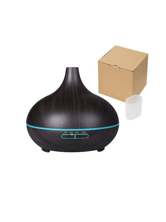 Lumini LED Dispozitiv de aromaterapie Ultrasonic Air Humidifier cu telecomandă și temporizator Maro 300ml
