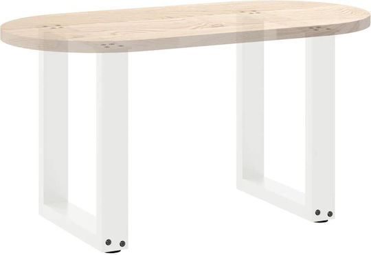 vidaXL Металик Крак На Мебел 2 Бройки Подходящ За Маса / Малка Маса 28x42см Бял