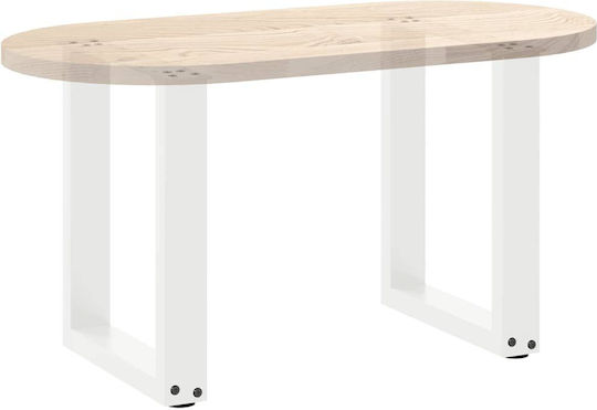 vidaXL Picior Metalic Mobilier 2 Bucăți Potrivit Pentru Masă / Măsuță 38x72cm Alb