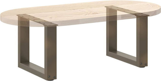 vidaXL Metallic Furniture Legs 2 Pieces Suitable for Table / Coffee Table 40x30cm Natural