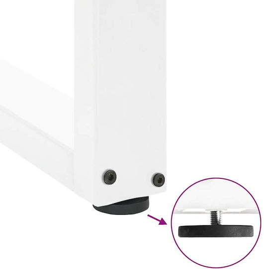 vidaXL Metallic Furniture Leg 2 Pieces Suitable for Table / Coffee Table 50x72x42cm White