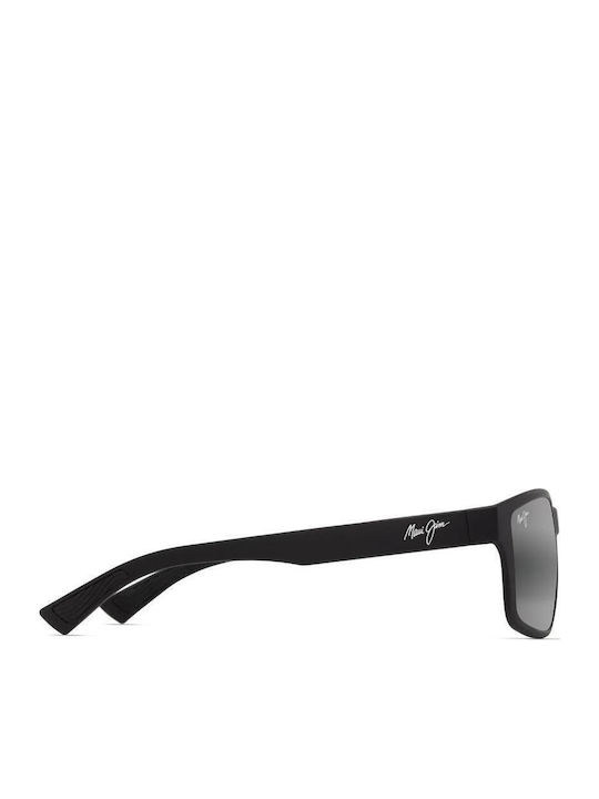 Maui Jim Matte Men's Sunglasses with Black Plastic Frame and Black Polarized Lens 686-02