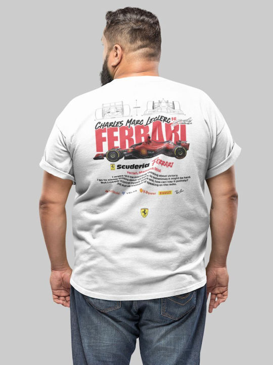 Тениска Leclerc X Ferrari плюс размер черна