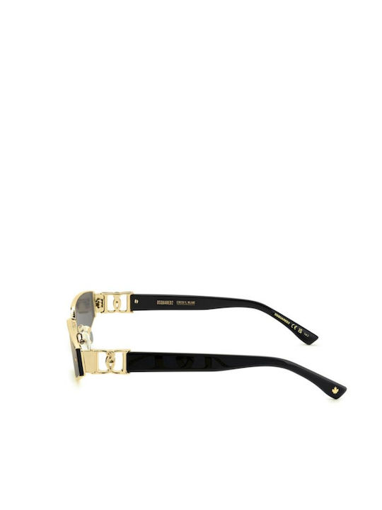 Dsquared2 Women's Sunglasses with Gold Metal Frame and Gold Mirror Lens D2 0168