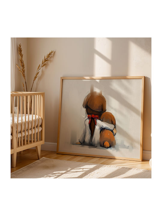 Kids Poster Girl with Puppy 40x30cm
