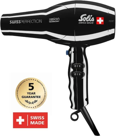 Solis Perfection Ionic Professionell Haartrockner mit Diffusor 2300W Black