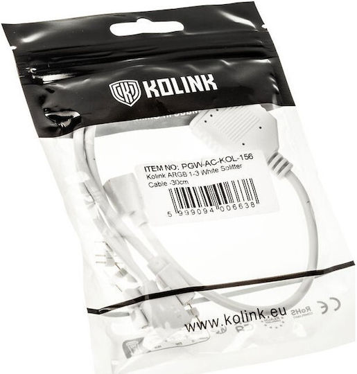 Kolink Argb 1-3 Splitter Cable 3pin 30cm White Pgw-ac-kol-156