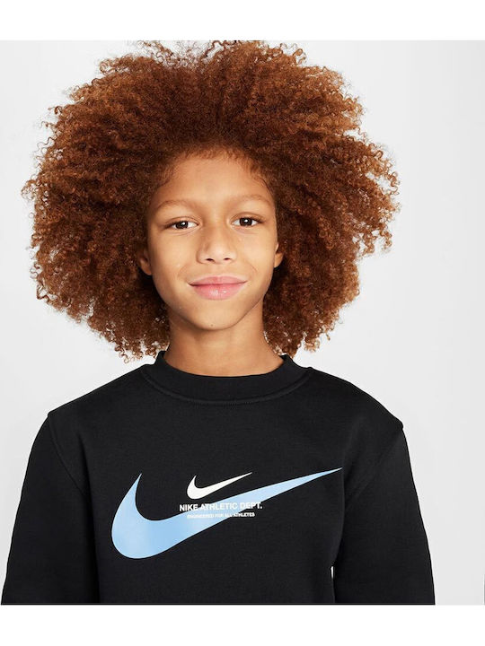 Fleece Kinder-Sweatshirt Schwarz Sportswear