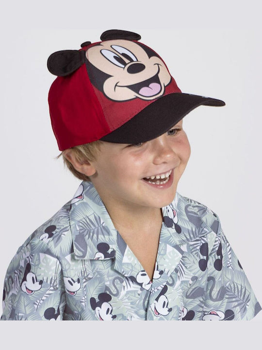 Cerda Palarie Copii Jockey Din Tesatura Mickey Roșie