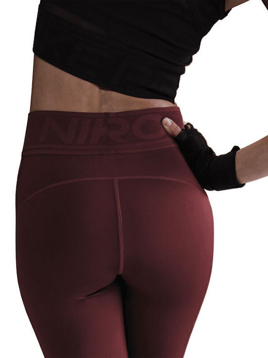 Dri-Fit Sculpt Training Γυναικείο Κολάν Σύσφιξης Ψηλόμεσο Μπορντό