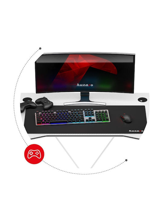 Gaming Office Hero Wooden White with Metal Legs 100x50cm