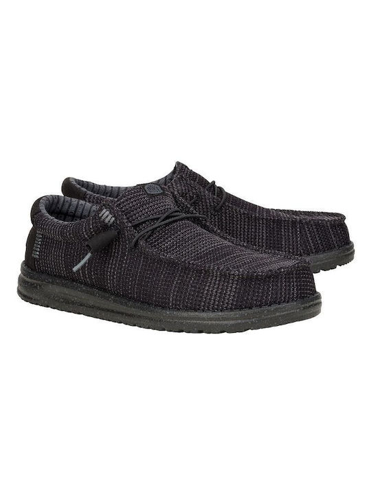 Hey Dude Wally Stretch Sox Men's Moccasins Black