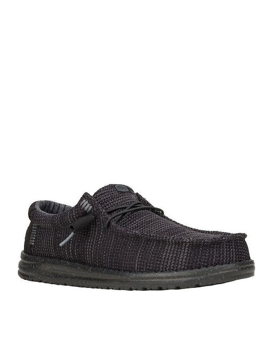 Wally Stretch Sox Ανδρικά Μοκασίνια σε Μαύρο Χρώμα