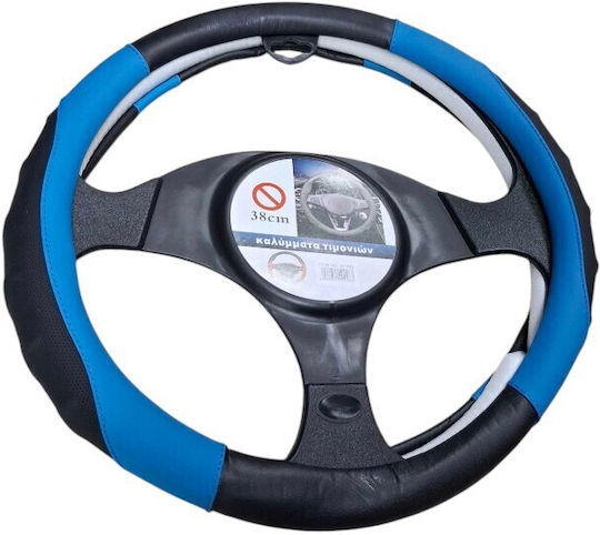 Car Steering Wheel Cover Leather Blue